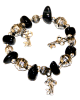 Bracelet d'artisanat marocain avec des pierres de couleur noir