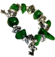 Bracelet d'artisanat marocain avec des pierres de couleur vert fonce