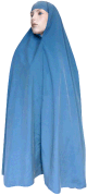 Grande cape pour femme - Grand Hijab long et mastour pour la priere et la mosquee - Coloris bleu