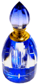 Parfum Musc d'Or "Bilal" en bouteille cristal bleue