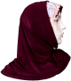 Hijab 2 pieces avec dentelle a motif en fleur (Grenat)