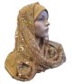 Foulard hijab 1 piece moutarde avec motifs