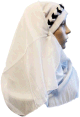 Foulard hijab 1 piece blanche avec decoration tressee