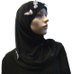 Hijab 2 pieces noir avec motifs fleurs