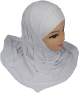 Hijab 1 piece blanc paillete avec strass multi-couleurs