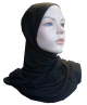 Hijab noir une piece simple mi long