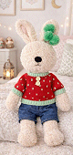 Peluche/Doudou Lapin Meriem + Livre "J’apprends ma religion avec la famille Arnoube"