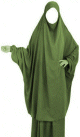 Jilbab adulte 2 pieces - Cape + Jupe evasee - Couleur vert kaki