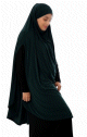 Grande cape - Hijab long de priere pour femme avec fentes - Couleur vert fonce
