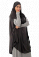 Grande cape - Hijab long de priere pour femme avec fentes - Couleur gris fonce