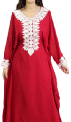 Robe de soiree orientale avec effet papillon decoree de broderies et de strass - Couleur rouge
