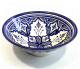 Grand Saladier / Plat creux en poterie peinte et decoree de couleur blanc