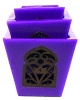 Ensemble de trois grands photophores de bougies decoratives de couleur violet