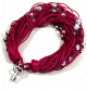 Bracelet artisanal en sabra de couleurs mauve avec pendentif cle