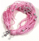 Bracelet artisanal en sabra de couleurs rose avec pendentif cle