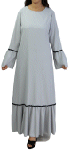 Robe longue avec dentelles et strass - Couleur gris clair