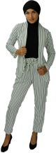 Tailleur blanc a rayures noires (Ensemble veste et pantalon)