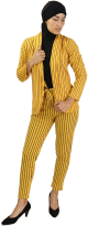 Tailleur couleur jaune moutarde a rayures noires (Ensemble veste et pantalon)