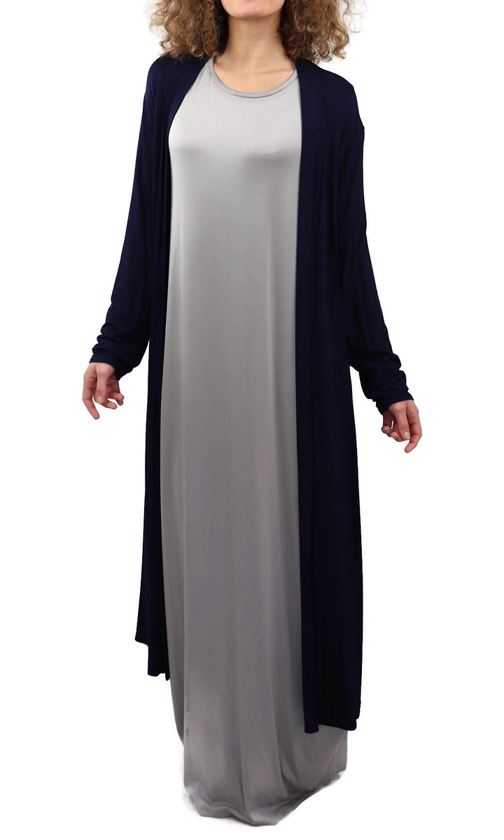 Gilet long style décontracté en viscose pour femme - Couleur bleu marine -  Prêt à porter et accessoires sur IqraShop.net