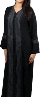 Robe noire avec bandes grises et strass