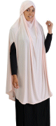Grande cape - Hijab long de priere pour femme avec fentes - Couleur saumon pastel