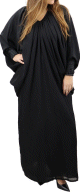 Robe noire large col v