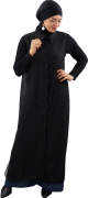 Robe chemise noire sans manches (modele voilee)
