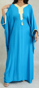 Gandoura tunisienne large (grande taille) pour femme - Couleur Bleu turquoise