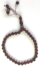 Chapelet musulman (Sebha) a 33 grains de couleur marron avec image de La Kaaba (La Mecque)