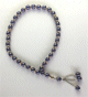 Chapelet (Subha) de luxe a 33 perles de couleur bleues dorees