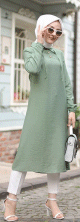 Tunique longue (Vetement Hijab pour femme voilee) - Couleur vert amande