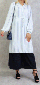 Tunique femme a rayures de couleur blanche en viscose - Taille Unique