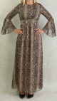 Robe longue legere et fluide avec motifs python pour femme