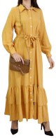 Robe longue casual chic a rayures pour femme - Couleur jaune