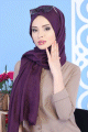 Chale en lin (Hijab voile pour femme musulmane) - Couleur violet