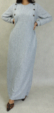 Robe longue chinee pour femme (Saison Automne-Hiver) - Couleur Gris clair