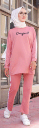 Survetement "original" 2 pieces (Sweat et pantalon) - Hidjab Look Sport pour femme voilee - Couleur rose clair