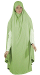 Grande cape - Hijab long de priere pour femme avec fentes - Couleur Vert amande