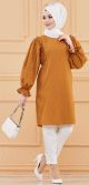 Tunique manches ballon (Tenue style habille pour hijab) - Couleur tabac