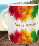 Mug multicouleur - Tasse avec un message personnalise (explosion et poudre multi-couleurs)