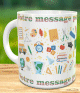 Mug multicolore pour enfant - Tasse avec deux messages personnalises (J'aime l'ecole)