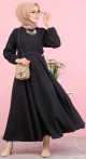 Robe elegante longue ample pour femme (Boutique Vetement Hijab France) - Couleur Noire