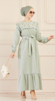 Robe brodee (Tenue classique femme voilee) - Couleur menthe