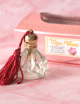 Parfum Musc Tahara pour femmes - Bouteille metallique doree avec pompon et boite cadeau rose