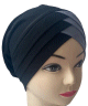 Turban bonnet croise bicolore femme moderne - Couleur Noir et Gris
