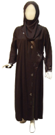 Abaya noire Khadija avec foulard assorti