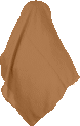 Grand Hijab (foulard carre 1m50) de couleur marron clair en tissu crepe