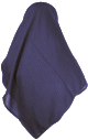 Hijab (foulard carre 1m20) bleu nuit en tissu crepe