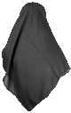 Hijab (foulard carre 1m20) de couleur noir en tissu crepe