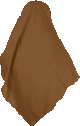 Hijab (foulard carre 1m20) de couleur marron en tissu crepe